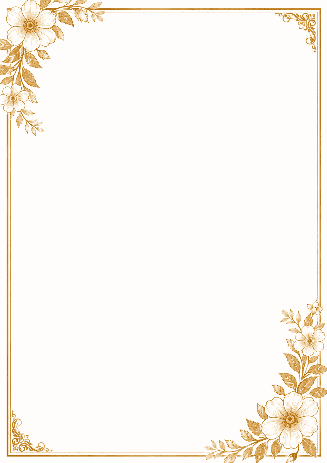 Elegant golden floral marriage biodata template